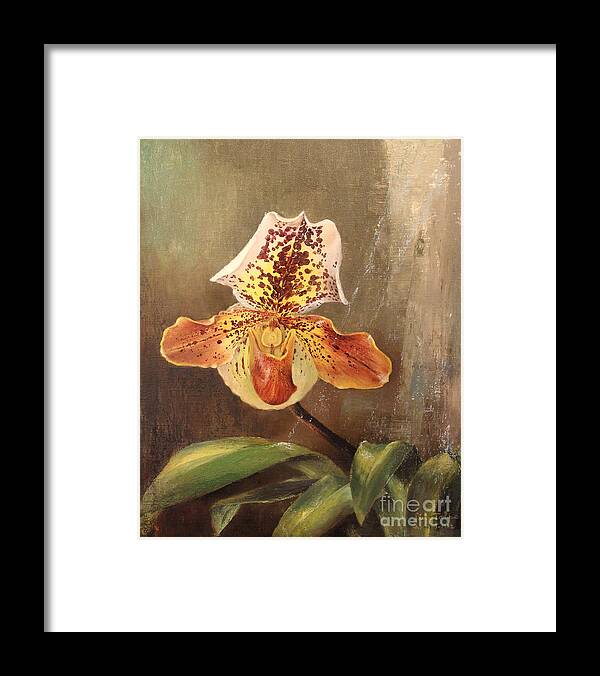 Orchids Framed Print featuring the painting Angel Orchid by Art By Tolpo Collection