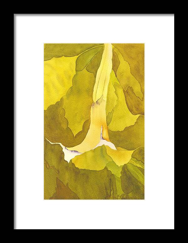 Flower Framed Print featuring the painting Angel Trumpet by Amanda Amend