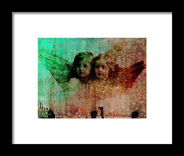 Grungy Framed Print featuring the photograph Angels by Malinda Kopec