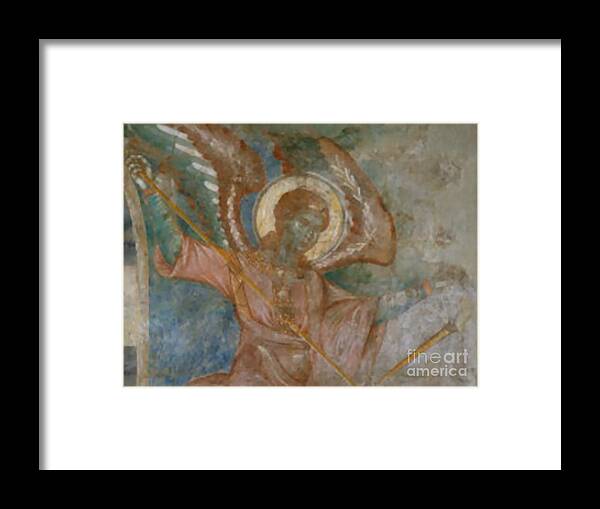 Church Framed Print featuring the painting Anghel by Matteo TOTARO