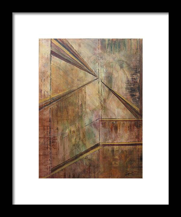 Abstract Framed Print featuring the painting Angles of Enlightenment by Roberta Rotunda