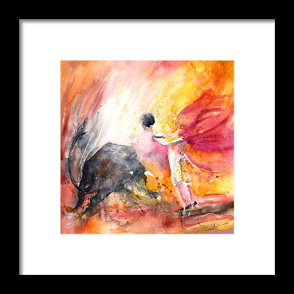 Europe Framed Print featuring the painting Angry Little Bull by Miki De Goodaboom