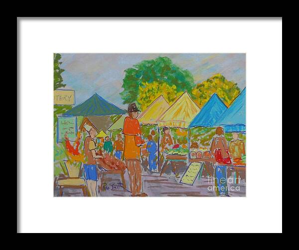 Pastels Framed Print featuring the pastel Annapolis Royal Market by Rae Smith