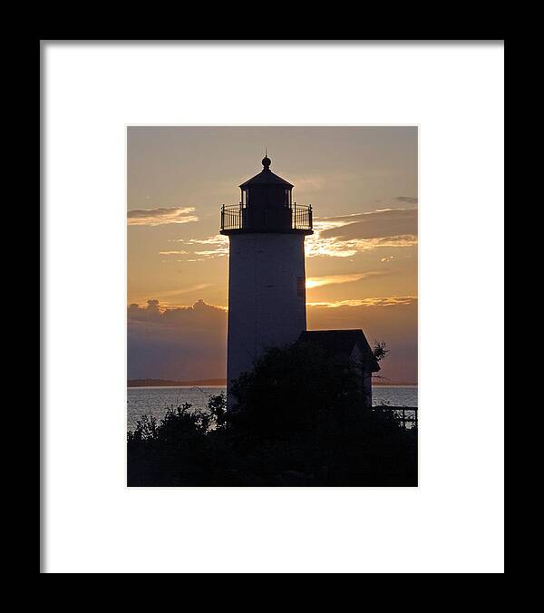 Annisquam Framed Print featuring the photograph Annisquam Lighthouse Sunset by Richard Bryce and Family