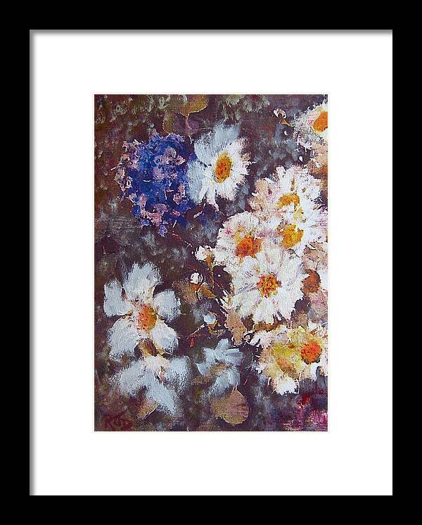 Daisies Framed Print featuring the painting Another Cluster of Daisies by Richard James Digance
