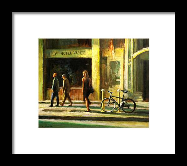 Cityscape Framed Print featuring the painting Another Day in New York City by Chin H Shin