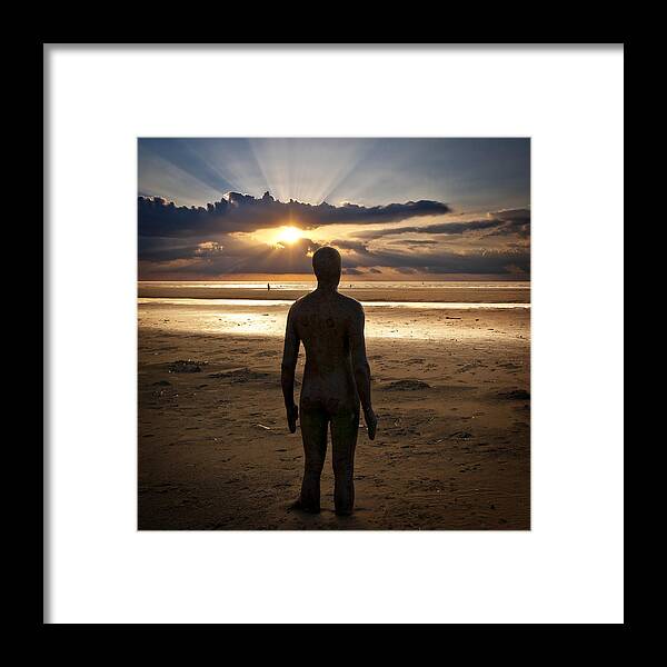 Antony Gormley Framed Print featuring the photograph Another Place Number 7 by Meirion Matthias