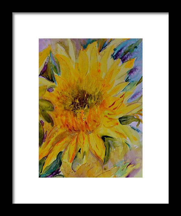 Yellow Framed Print featuring the painting Another Sunflower by Beverley Harper Tinsley