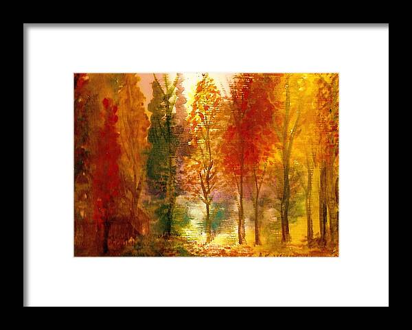 Autumn. Fall Framed Print featuring the painting Another View of Autumn Hideaway by Anne-Elizabeth Whiteway