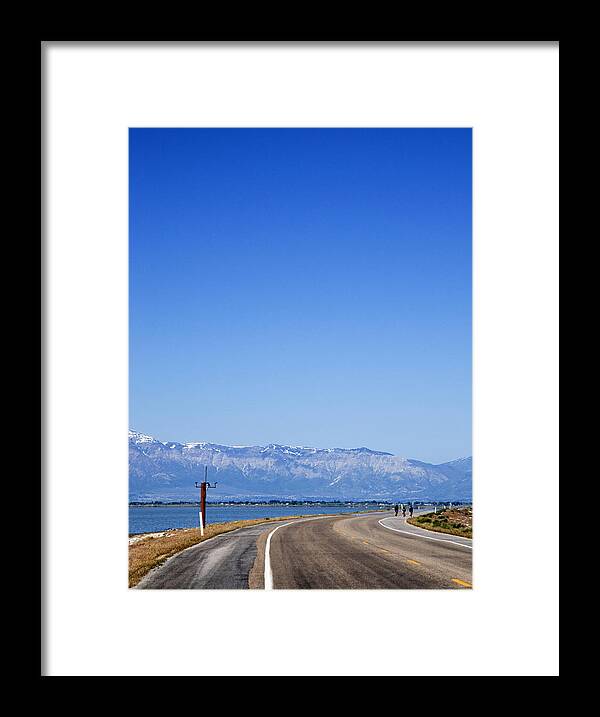 Antelope Island Photo Framed Print featuring the photograph Antelope Island Causeway Utah by Bob Pardue