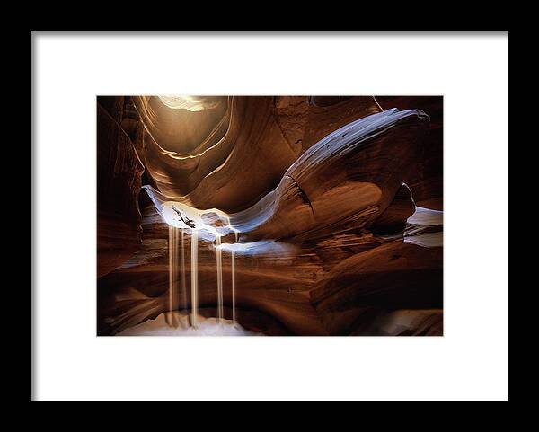 Arizona Framed Print featuring the photograph Antelope Waterfall by Juan Pablo De