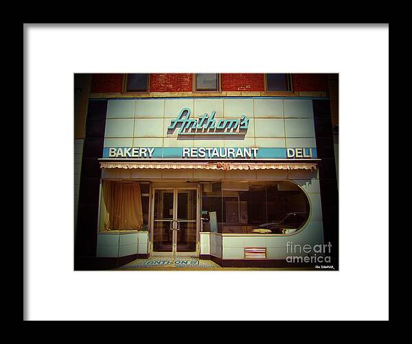 Sign Framed Print featuring the digital art Anthon's Bakery Pittsburgh by Jim Zahniser