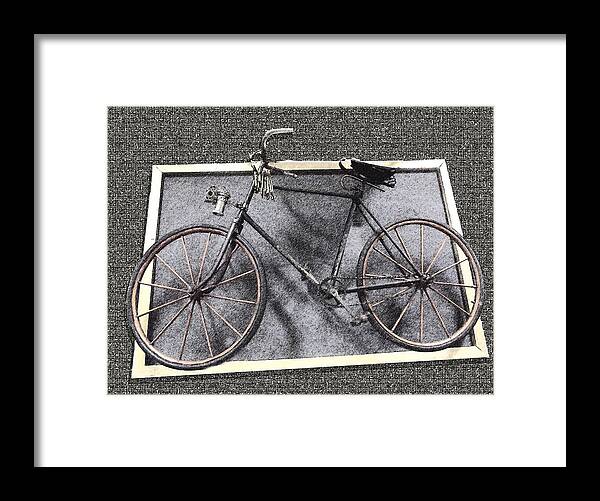 Antique Framed Print featuring the digital art Antique Bicycle by Joyce Wasser