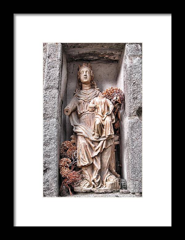 France Framed Print featuring the photograph Antique Blessed Virgin Statue by Olivier Le Queinec