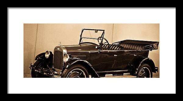 Antique Framed Print featuring the photograph Antique Car in Sepia 1 by Douglas Barnett