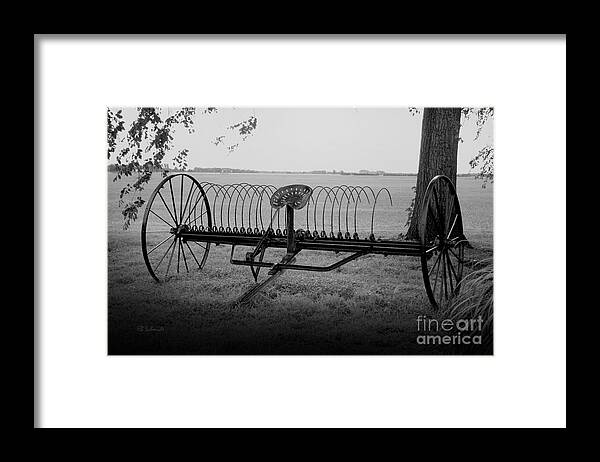 Antique Farm Equipment Framed Print featuring the photograph Antique Hay Rake by E B Schmidt
