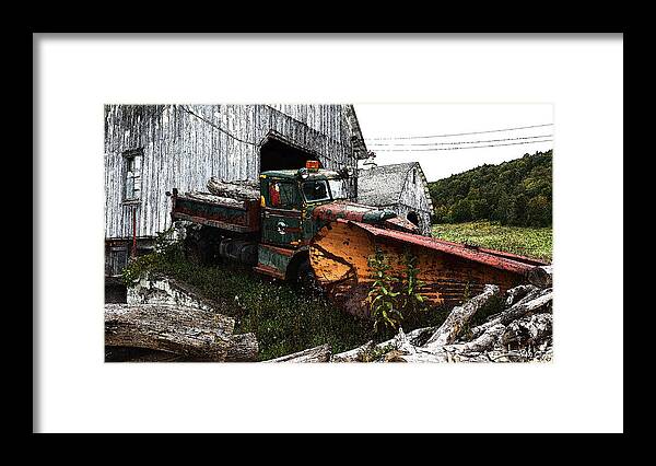 Antique Truck Framed Print featuring the photograph Antique Truck with Plow by Michael Spano
