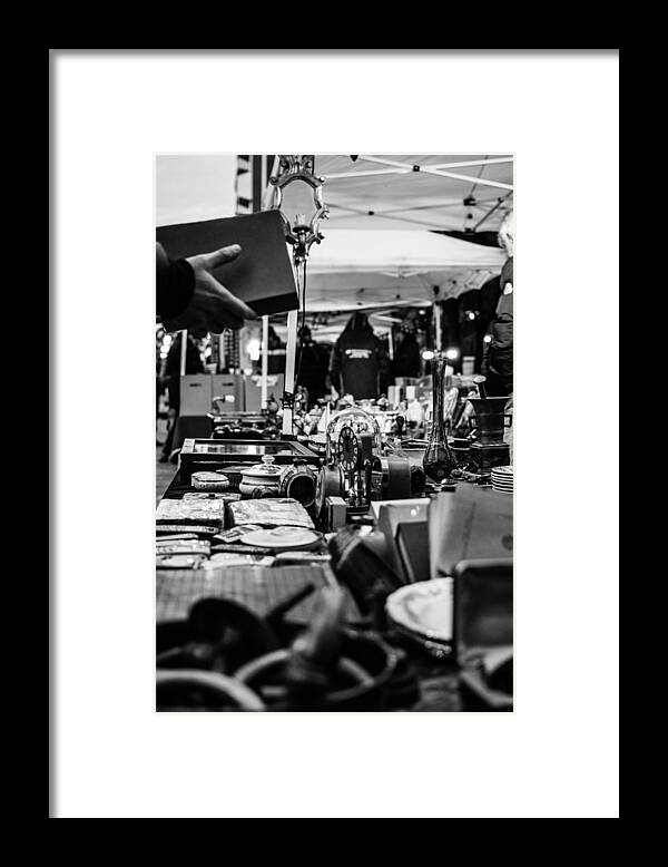 Market Framed Print featuring the photograph Antiques Market by AM FineArtPrints