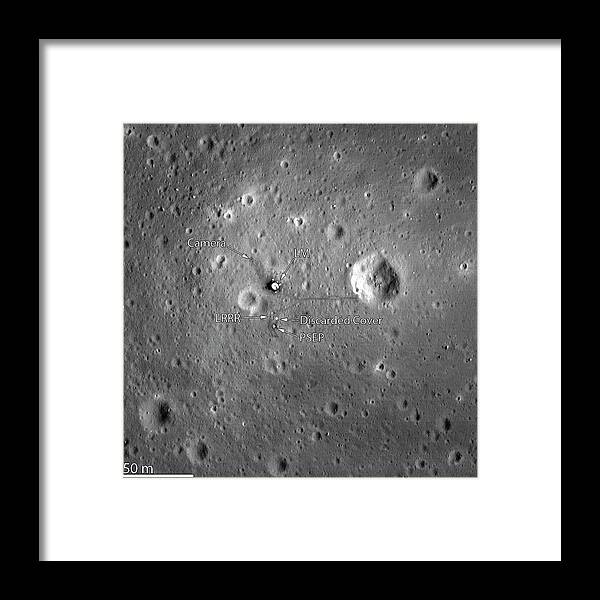 Moon Framed Print featuring the photograph Apollo 11 Landing Site by Nasa/gsfc/arizona State University