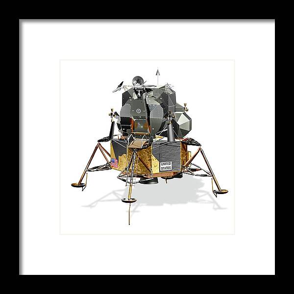 1900s Framed Print featuring the photograph Apollo Lunar Module by Carlos Clarivan/science Photo Library
