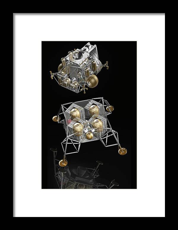 1900s Framed Print featuring the photograph Apollo Lunar Module Propulsion Systems by Carlos Clarivan/science Photo Library