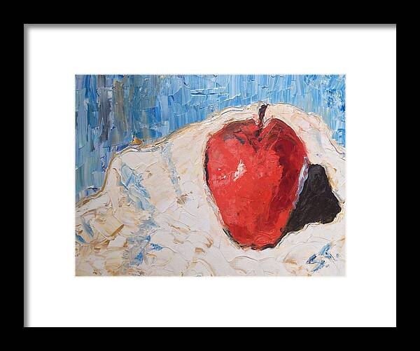 Stillife Framed Print featuring the painting Apple by Stan Tenney