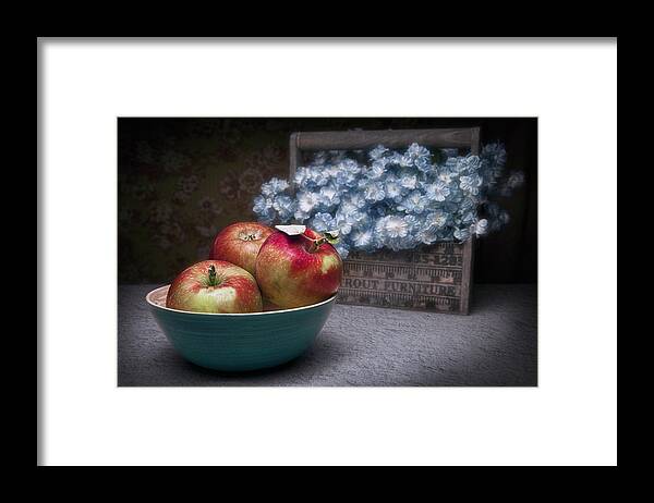 Apple Framed Print featuring the photograph Apples and Flower Basket Still Life by Tom Mc Nemar
