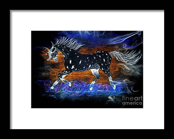 Nature Framed Print featuring the photograph Appoloosa Night Runner by Debbie Portwood