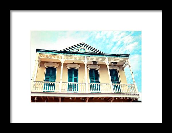 New Orleans Framed Print featuring the photograph Aqua And Yellow House by Sylvia Cook