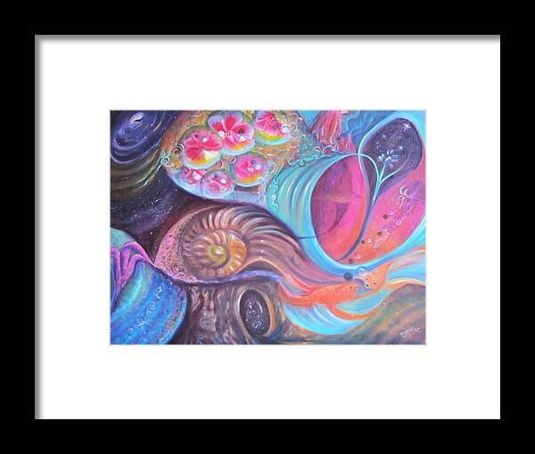 Curvismo Framed Print featuring the painting Aquarium by Sherry Strong