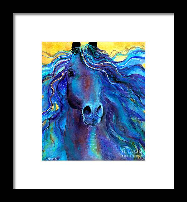 Arabian Horse Painting Framed Print featuring the painting Arabian horse #3 by Svetlana Novikova