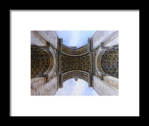 Arc De Triomphe Framed Print featuring the painting Arc de Triomphe by Henrieta Maneva