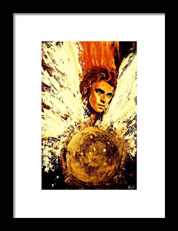 Archangel Michael Framed Print featuring the painting Archangel Michael by Alma Yamazaki