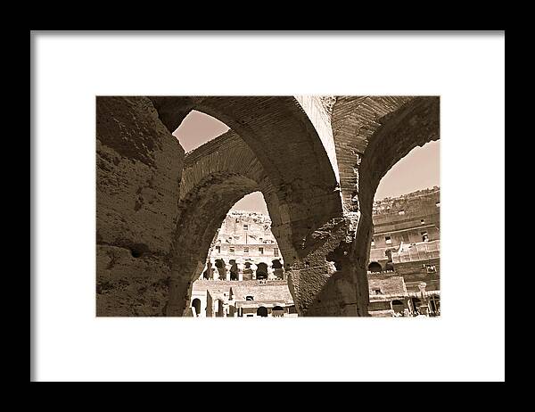 Colosseum Framed Print featuring the photograph Arches in the Colosseum by Steve Natale