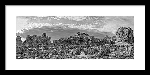 Delicate Framed Print featuring the photograph Arches National Park BW by Michael Ver Sprill