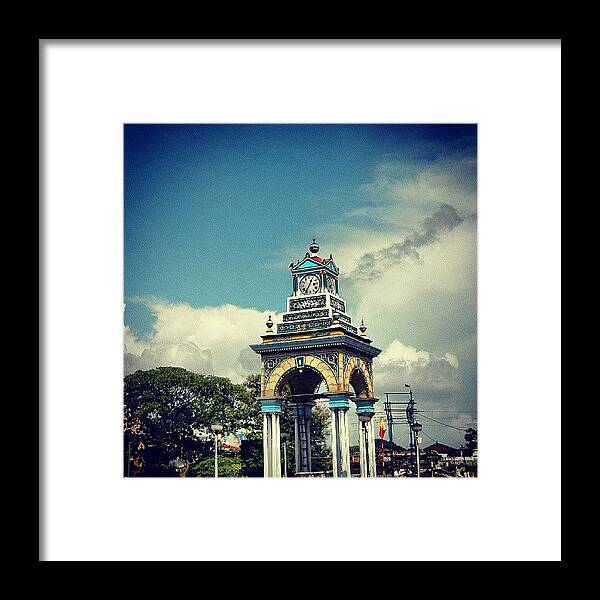 Beautiful Framed Print featuring the photograph #architecture #tower #clock #mysore by Vinit Jain