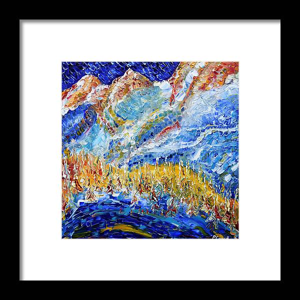 Argentiere Framed Print featuring the painting Argentiere Near Chamonix Ski Scene by Pete Caswell