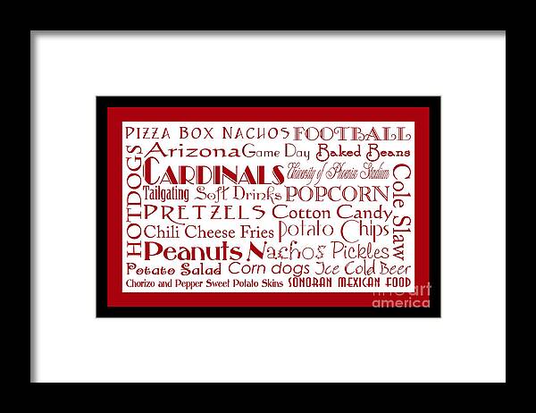 Andee Design Football Framed Print featuring the digital art Arizona Cardinals Game Day Food 2 by Andee Design