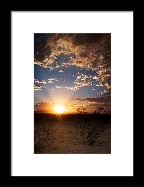 Arizona Framed Print featuring the photograph Arizona Desert Sunset by Brad Brizek