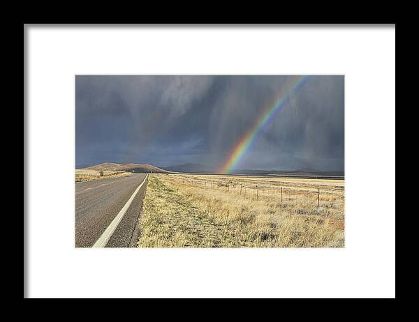 Rodeo Framed Print featuring the photograph Arizona Highway Rainbow by Gregory Scott