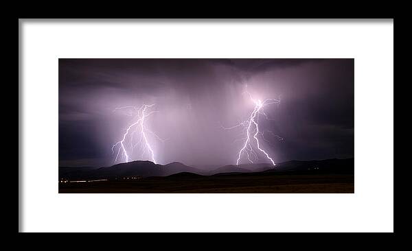 Monsoon Framed Print featuring the photograph Arizona Lightning Storm by Aaron Burrows