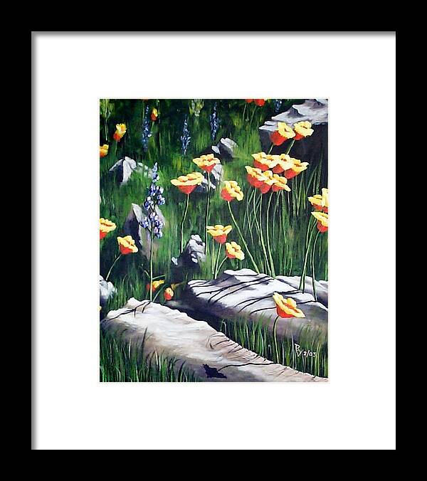 Arizona Framed Print featuring the painting Arizona Poppies by Ray Nutaitis