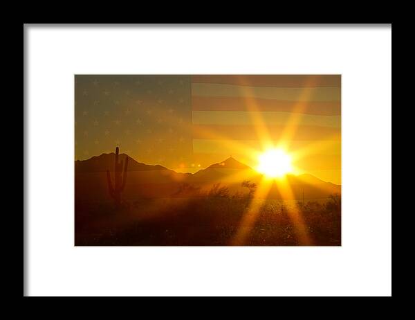 Sun Framed Print featuring the photograph Arizona Sun America The Beautiful by James BO Insogna