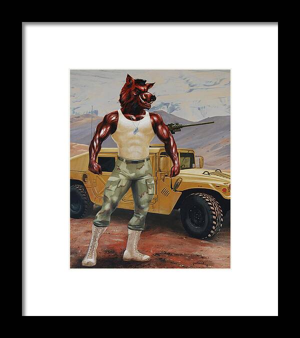 Hmmwv Framed Print featuring the painting Arkansas Soldier by Glenn Pollard