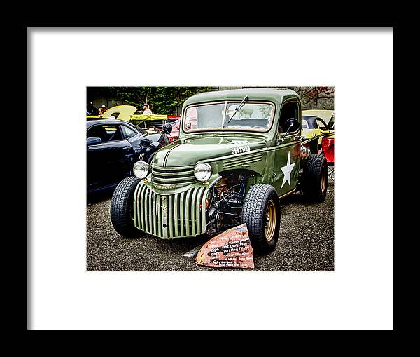 1946 Chevy Framed Print featuring the photograph Army Truck by Ron Roberts