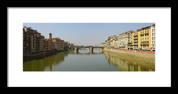 Florence Framed Print featuring the photograph Arno River Panorama by Harold Piskiel