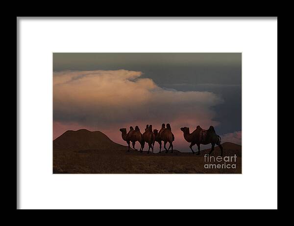 Mountains Framed Print featuring the digital art Arriving by Angelika Drake