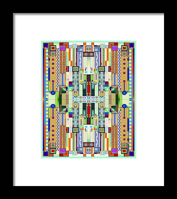 Art Deco Stained Glass Framed Print featuring the digital art Art Deco Stained Glass 2 by Ellen Henneke