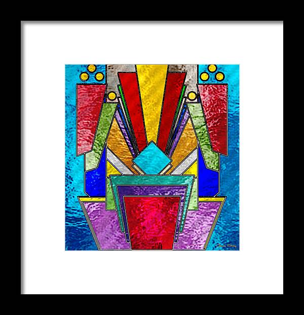 Art Deco - Stained Glass 6 Framed Print featuring the digital art Art Deco - Stained Glass 6 by Chuck Staley