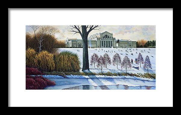 Art Hill Framed Print featuring the painting Art Hill in Winter by Michael Frank